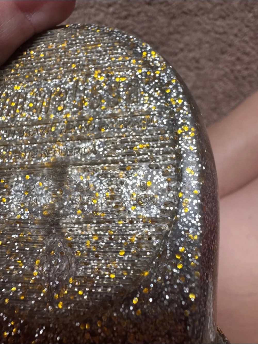 Mini Melissa Glitter Mary Jane Shoes with Cream Bow